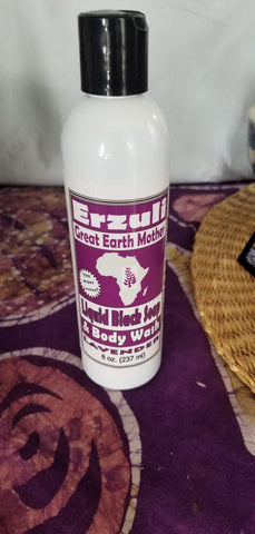 Erzuli Liquid Black Soap and Body Wash - Lavender