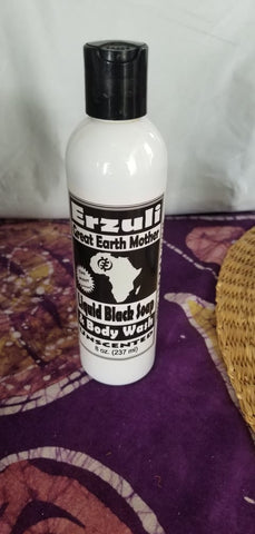 Erzuli Liquid Black Soap and Body Wash - Unscented